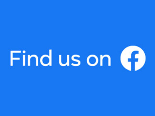 Find us on facebook - blue background